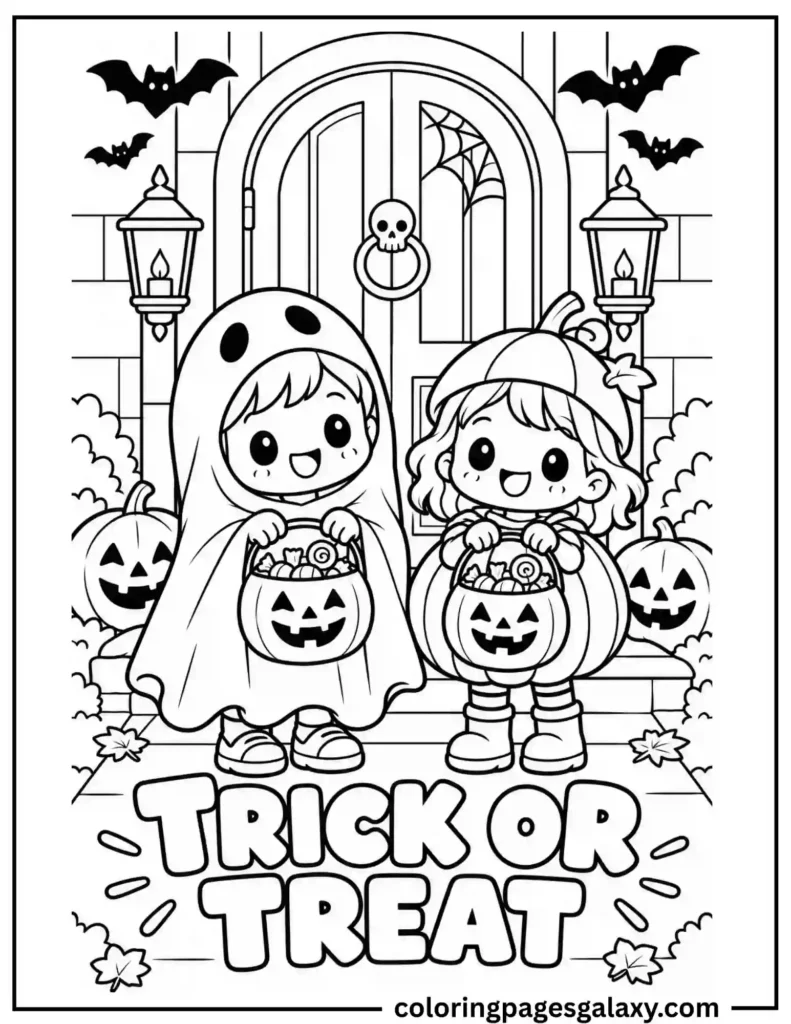 Trick Or Treat Coloring Page