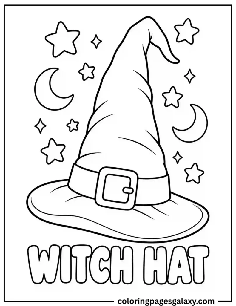 Witch Hat Coloring Page