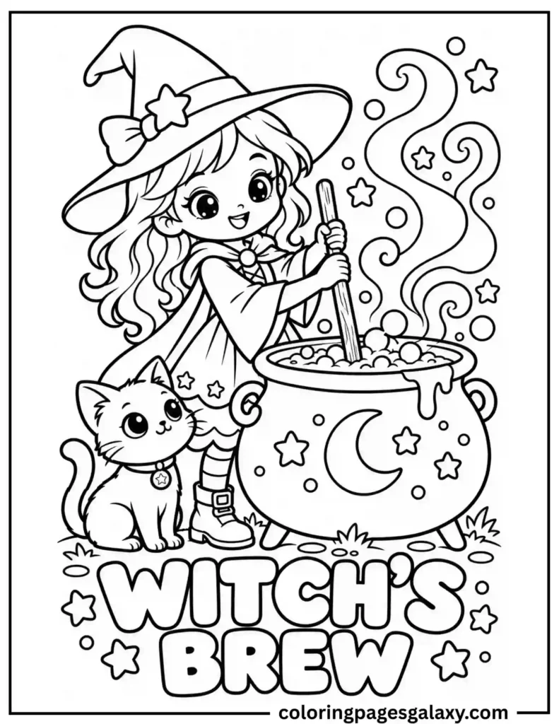 Witch’s Brew Coloring Page